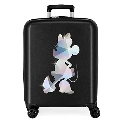 Abbildung von Disney 100 Special Shine Mickey Silver Kabinenkoffer, Schwarz, 40 x 55 20 cm, starres ABS, integriertes TSA Schloss, 38,4 l, 2,82 kg, 4 Doppelrollen, Handgepäck