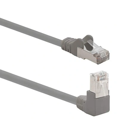 Abbildung von 1aTTack.de 366173 Cat.6 Netzwerkkabel Winkel 90 Grad 2m grau 1 Stück Cat6 Patchkabel (SFTP PIMF) 1000Mbit/s Rj 45 Stecker x Meter