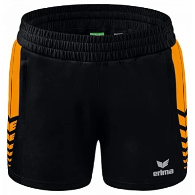 Abbildung von Erima Damen Six Wings kurze Shorts, schwarz/new orange, 40