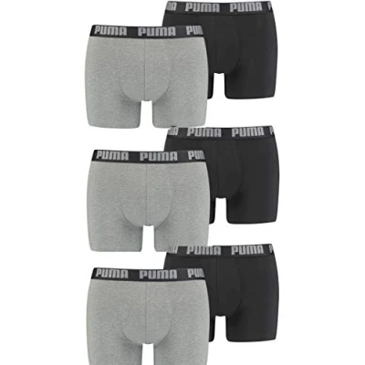Abbildung von PUMA Herren Boxershorts Unterhosen 521015001 6er Pack, Wäschegröße:M, Artikel: 691 Dark Grey Mel. / Black