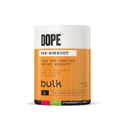 Abbildung von Bulk Dope Pre Workout Powder, Erdbeer Limette, Booster, Energy Drink mit Beta Alanin, Kreatin Monohydrat, Koffein, Arginin (AAKG), Himalaya Salz aus Punjab Pakistan, 510 g, 30 Portionen