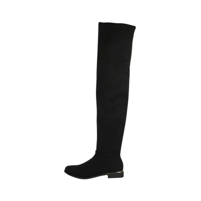 Abbildung von Elara Damen Stiefel Overknees Wildlederoptik Chunkyrayan EL502 Blank 37