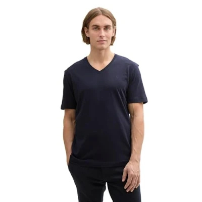 Abbildung von TOM TAILOR Herren 1045834 T Shirt, 10690 Knitted Navy, XL