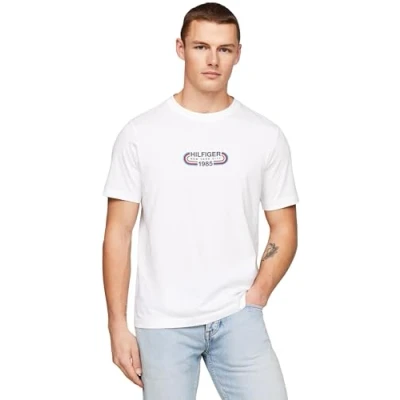 Abbildung von Tommy Hilfiger Track Graphic TEE Tshirt print, Herren, Größe: Small, White