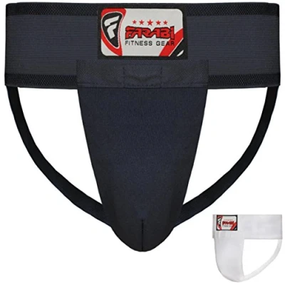 Abbildung von Farabi Sports Tiefschutz Herren Kampfsport MMA Muay Thai suspensorium (Black, XL)