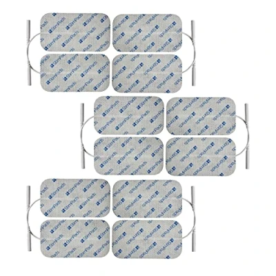 Abbildung von StimPads EMS und TENS Elektroden Pads 12er Pack von 50X90mm mit 2mm Universal Pin Anschluss Zuverlässig qualitativ hochwertige Klebelektroden Zertifiziertes Medizinprodukt