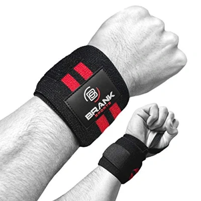Abbildung von BRANK SPORTS® Handgelenk Bandagen breit und fest Handgelenkstütze für Crossfit, Krafttraining &amp; Gewichtheben Gelenkschoner Unterstützung Schutz des Handgelenks