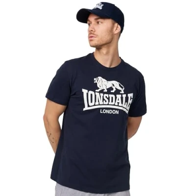 Abbildung von Lonsdale Herren Logo T Shirt, Navy, 5XL