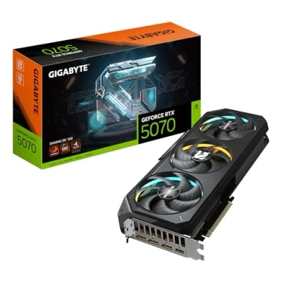 Abbildung von Gigabyte GeForce RTX 5070 Gaming OC 12G Grafikkarte 12GB GDDR7, 192 Bit, PCI E 5.0, 2625 MHz Core Clock, 3 x DP 2.1a, 1 HDMI 2.1b, NVIDIA DLSS 4, GV N5070GAMING 12GD