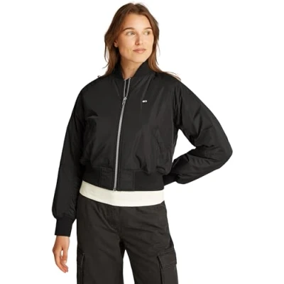 Abbildung von Tommy Jeans Essential Jacket Bomberjacke, Damen, Größe: Small, Black