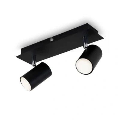 Abbildung von Briloner Leuchten Deckenspot,2857 025 Schwenkbar, Deckenlampe, Deckenleuchte 2 flammig, GU10, max. 40 Watt, Schwarz
