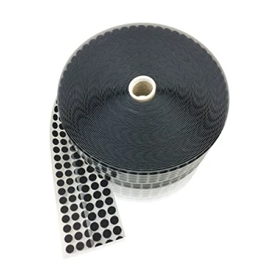 Abbildung von Klettpunkte Selbstklebend,Klett Klebe Punke, Geeignet für Papier, Kunststoff, Glas, Kleidungsstücke 13mm, Schwarz 60 Paar