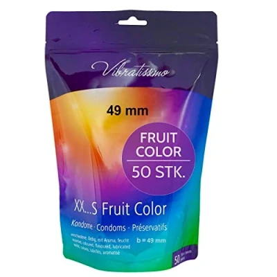 Abbildung von VIBRATISSIMO Kondome Fruit Color 50er Pack I gefühlsecht &amp; extra feucht Condoms for Men Kondom Beutel wiederverschließbar Bunte hauchzart b=49mm