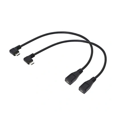 Abbildung von Daten , Lade und Synchronisierungskabel, Cerrxian, 22,9 cm, links &amp; rechtswinkliges Micro USB Kabel für Samsung, HTC, Motorola, Nokia, Android mehr (1 Paar)