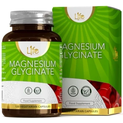 Abbildung von LN Magnesium Glycinat Kapseln 120 Glycinate Kapseln, 1000mg Bereitstellung von 200mg elementarem pro Kapsel Gentechnik , Gluten Allergen &amp; Milchfrei Hergestellt in GB