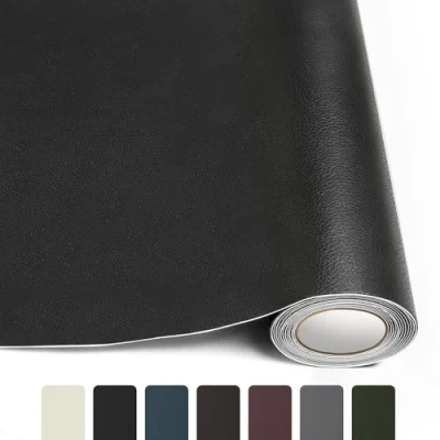 Abbildung von CHEIGHY Leder Patch Kit Selbstklebende Lederflicken Premium Selbstklebender Reparatur Flicken Für Couch Sofa Risse Verbrennungen Autositze Zubehör (Schwarz, 10 x 200 cm)
