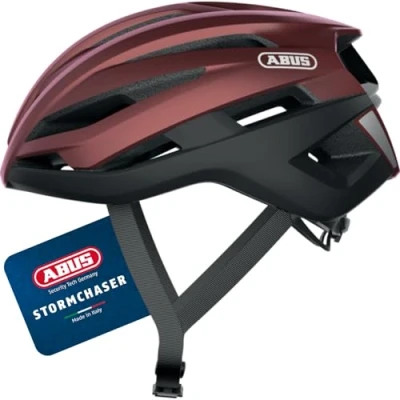 Abbildung von ABUS Rennradhelm StormChaser Leichter und komfortabler Fahrradhelm für professionellen Radsport Damen Herren Dunkelrot, Größe S (51 55 cm)