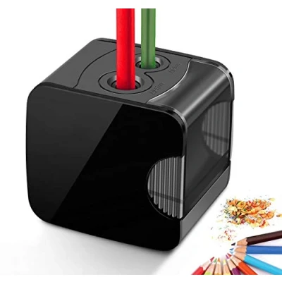Abbildung von ARPDJK Elektrischer Bleistiftspitzer, Stromversorgung über USB oder elektronischer Spitzer, automatisch, batteriebetrieben, für Bleistifte Nr. 2 und bunt