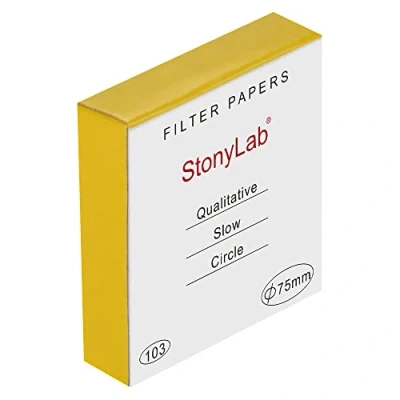 Abbildung von stonylab Qualitatives Filterpapier, 100 Packungen Langsame Flussrate Zellulose Filterpapier Kreise mit 10 Mikron Partikelrückhaltung, 74 mm Durchmesser