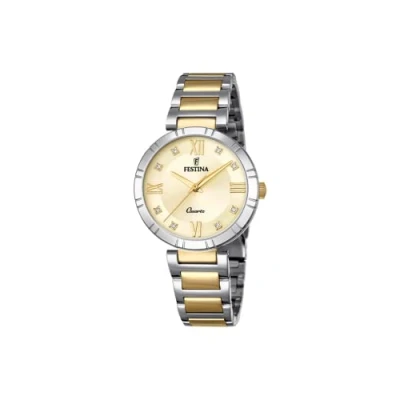 Abbildung von Festina Damen Analog Quarz Uhr mit Edelstahl Armband F16937/B