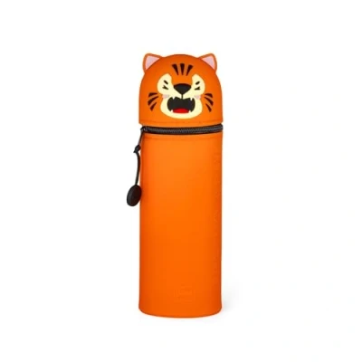 Abbildung von LEGAMI 2 in 1 Weiche Silikontasche Kawaii, Giraffe Schultasche, Tischstifthalter, Reißverschluss, Silikon, Stiftetasche Buntstifte Marker, H 18,5 cm