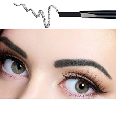 Abbildung von ANIFER Augenbrauenstift Schwarz Wasserdichtes, automatisch einziehbares, langlebiges Make up mit zwei Enden (schwarz/Black# 1)