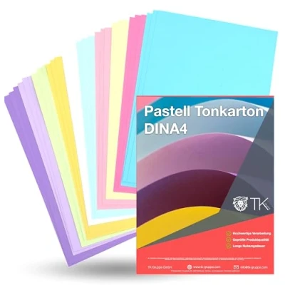 Abbildung von 100x Blatt Pastellpapier 250 g/m² mit 10x verschiedene Mint Farben Papier zum Basteln &amp; gestalten Bastelpapier Tonkarton Buntpapier für Karten Bastelsets