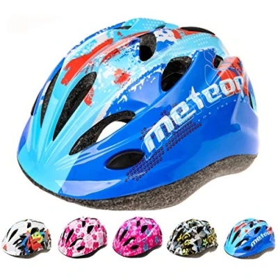 Abbildung von METEOR Kinder Fahrradhelm, Skaterhelm, Sicherheitshelm (MAP Blue, S 48 52cm 200g)
