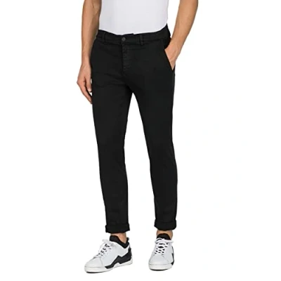 Abbildung von Replay Herren Chino Zeumar Slim Fit Hyperflex X Lite mit Stretch, Black 040 (Schwarz), 32W / 30L