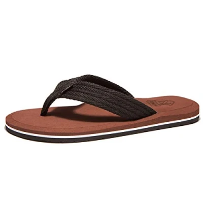 Abbildung von NewDenBer Herren Flip Flops Surfen Zehentrenner Beach Pool Sandalen (43 EU, Braun)