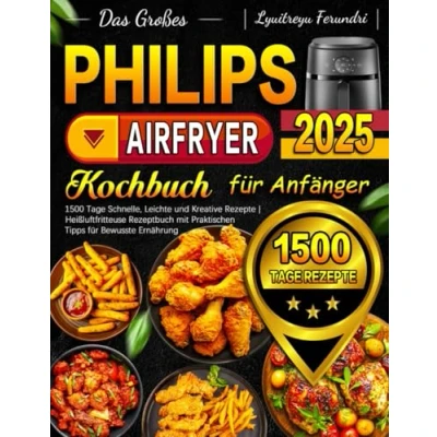 Abbildung von Das Großes Philips Airfryer Kochbuch für Anfänger: 1500 Tage Schnelle, Leichte und Kreative Rezepte Heißluftfritteuse Rezeptbuch mit Praktischen Tipps Bewusste Ernährung