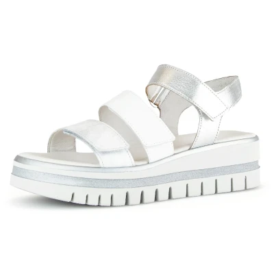 Abbildung von Gabor Keilsandalette, Sommerschuh, Sandale, Keilabsatz, mit drei Klettverschlüssen