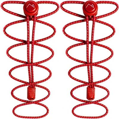 Abbildung von CampTeck U7194 Schnürsenkel mit Schnellverschluss Elastische Schnellschnürsystem Rot 1 Paar
