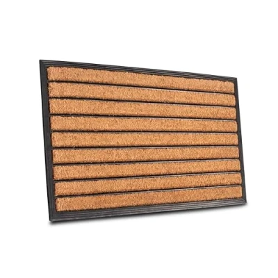 Abbildung von Hanse Home Fußmatte Kokos und Gummi für Innen Außen Outdoor Schmutzfangmatte Natur, Kokosmatte Streifen, Wetterfest rutschfest Flur, Terrasse, Eingangsbereich 45x75cm