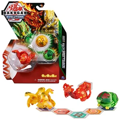 Abbildung von Bakugan &#039;Evolutions&#039; Starter Pack mit 3 Bällen (Ultra Pyrus Serpillious, Basic Ventus Hydorous, Aurelus Pegatrix)