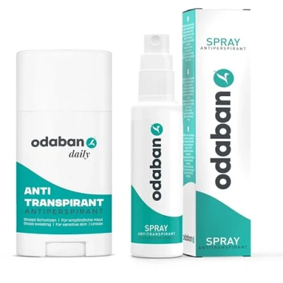 Abbildung von ODABAN Antitranspirant Set Deo Stick plus Spray Anti Schweiß Sweat Stop Mittel Gegen Starkes Schwitzen Mit Aluminium für Hände Kopf Achselschweiß