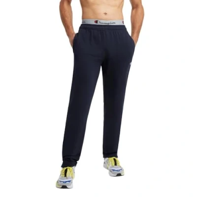 Abbildung von Champion Herren, Powerblend, Fleece Open Bottom Sweatpants for Men (Reg. Or Big &amp; Tall) Trainingshose, Navy C Patch Logo, Large Hoch