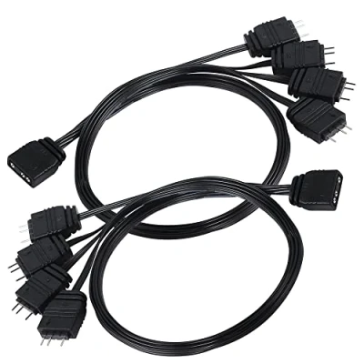 Abbildung von CERRXIAN ARGB Verteilerkabel, 5 V, 1 Buchse auf 4 Stecker, 3 poliger Hub Verlängerungskabel für LED Streifen, Lüfter usw
