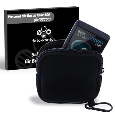 Abbildung von foto kontor Schutzhülle für Bosch Kiox 500 (BHU3700) Schutztasche E Bike Display stoßfest Ebike Zubehör Elektrofahrrad Accessoire Tasche wasserabweisend Abdeckung Hülle Schwarz