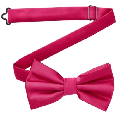 Abbildung von DonDon Fliege Herren handgefertigt Seiden Look 12 x 6 cm Berry