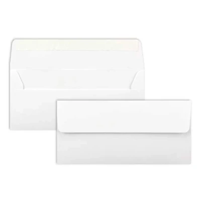 Abbildung von 50 Brief Umschläge DIN Lang Hochweiß/Kristallweiß 100 g/m² 11 x 22 cm sehr formstabil Haftklebung Qualitätsmarke: FarbenFroh by GUSTAV NEUSER