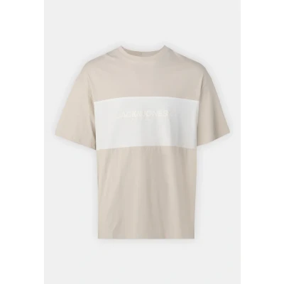Abbildung von Jack &amp; Jones Elegacy Blocking TEE Oneck Tshirt print, Herren, Größe: Small, Moonbeam detail:blocking