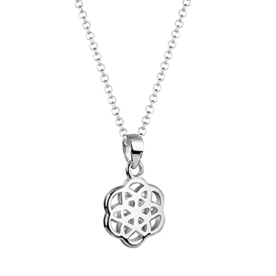 Abbildung von Nenalina Damen Halskette mit Blume des Lebens Traumfänger Anhänger in 925 Sterling Silber, Kette für Frauen, Halskettenlänge 45cm, 341124 000