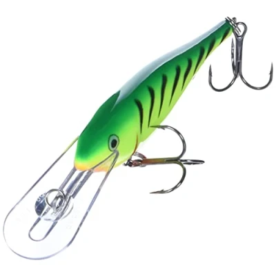 Abbildung von Rapala Shad Rap Angelköder Angelzubehör mit Balsa Konstruktion Süßwasser Spinnköder Lauftiefe 2.4 4.5m Fischköder 9cm, 15g Hergestellt in Estland Firetiger