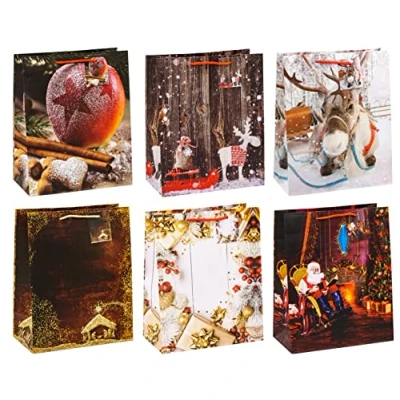 Abbildung von TSI Geschenktüten WEIHNACHTEN SERIE 11, 12er Packung, Größe: Groß (HxBxT 32 x 26 13,5 cm), Art. Nr. 87311
