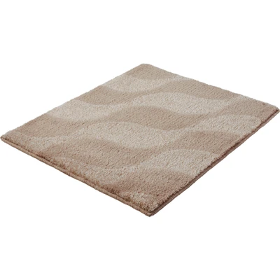 Abbildung von Kleine Wolke Badematte »»Onda«« Höhe 15 mm rutschhemmend beschichtet fußbodenheizungsgeeignet Badteppich, modernes Ton in Wellendesign, flauschig