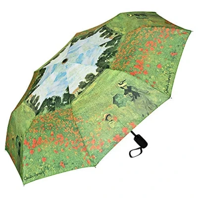 Abbildung von VON LILIENFELD Taschenschirm Regenschirm Claude Monet: Mohnblumenfeld Windfest Auf Zu Automatik Stabil Leicht Kompakt Kunst