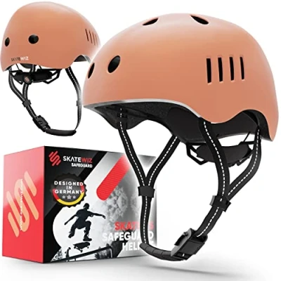 Abbildung von SKATEWIZ Kinder Fahrradhelm Skaterhelm für Jungen und Mädchen in Coral Stylischer Helm Fahrrad Kinderhelm Größe S