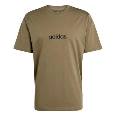 Abbildung von adidas Herren Essentials LINEAR Single Jersey Tee, Olive strata/Black, M