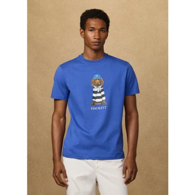 Abbildung von Hackett London Heritage Harry Tshirt print, Herren, Größe: XXL, Electric blue